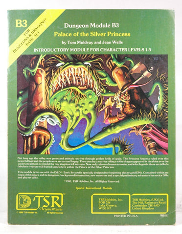 B3 Palace of the Silver Princess TSR lvl 1-3, by Tom Moldvay, Jean Wells  