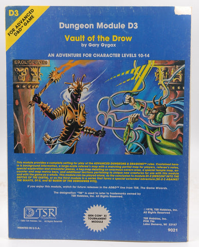 AD&D D3 Vault of the Drow VG, by Gary Gygax  