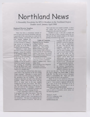 Northland News RPGA D&D Newsletter #5 Jan-Apr 2000 Double Issue, by Thomas E Terrill, et al  