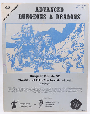 G2 AD&D The Glacial Rift of the Frost Giant Jarl GW Games Workshop, by Gary Gygax  