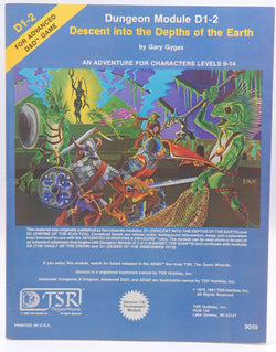 Descent into the Depths of the Earth (Advanced Dungeons & Dragons Module D1-2), by Gygax, Gary  