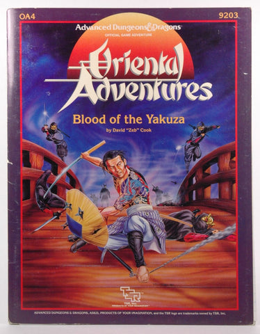 AD&D Oriental Adventures OA4 Blood of the Yakuza TSR, by David Zeb Cook  