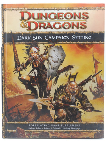 Dark Sun Campaign Setting D&D Supplement 4th (fourth) edition Text Only, by Richard Baker  